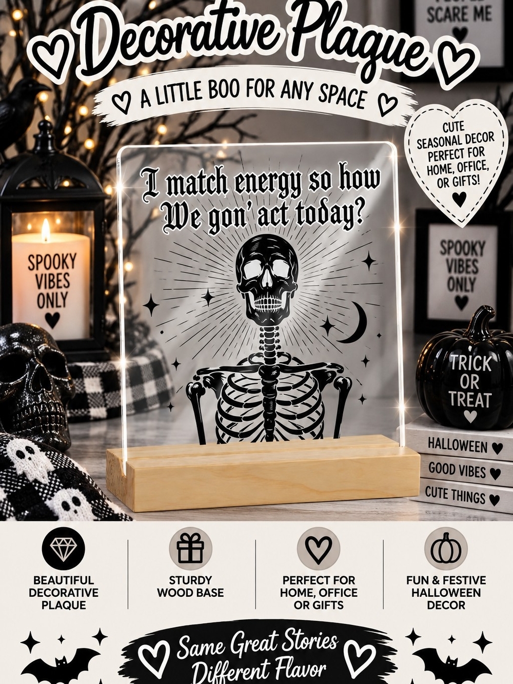 Halloween Skeleton Decorative Plaque!